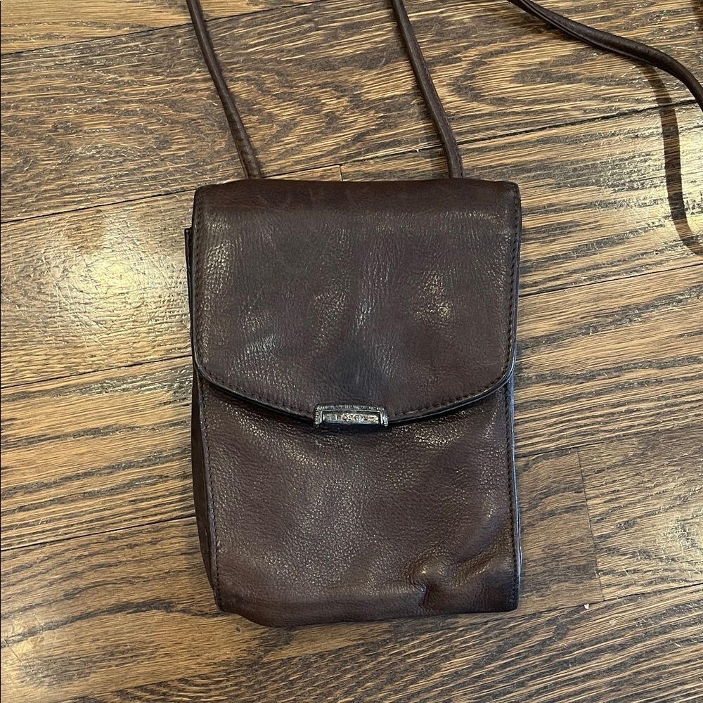 Fossil Vintage Brown Leather Crossbody Bag